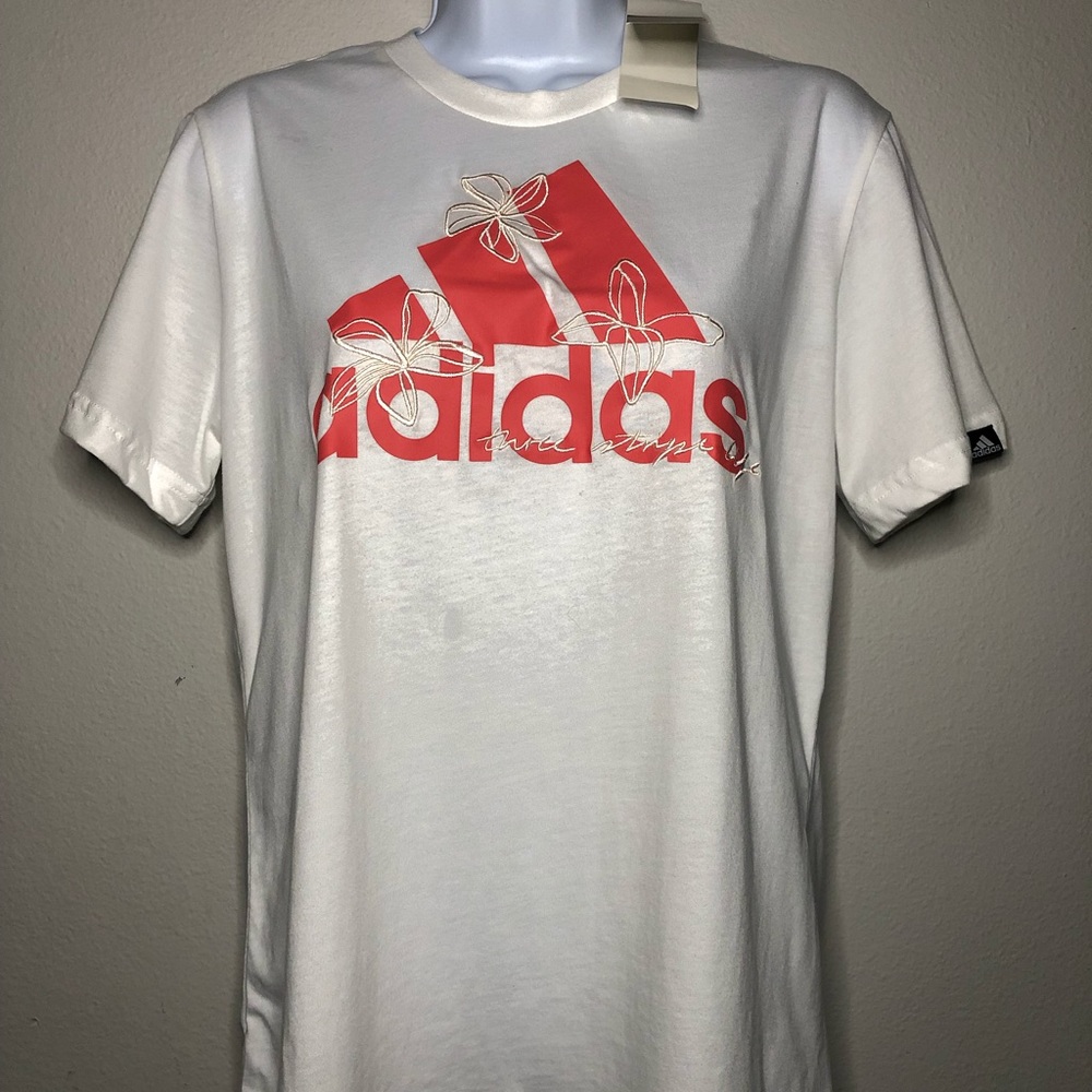 Adidas floral three stripe life T-shirt